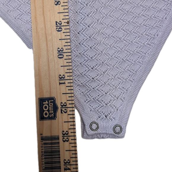 Abercrombie & Fitch Pointelle Square Neck Thong Bodysuit Women's XL Lavender NEW - Picture 5 of 15